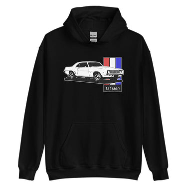 69 Camaro Hoodie From Aggressive Thread - Black